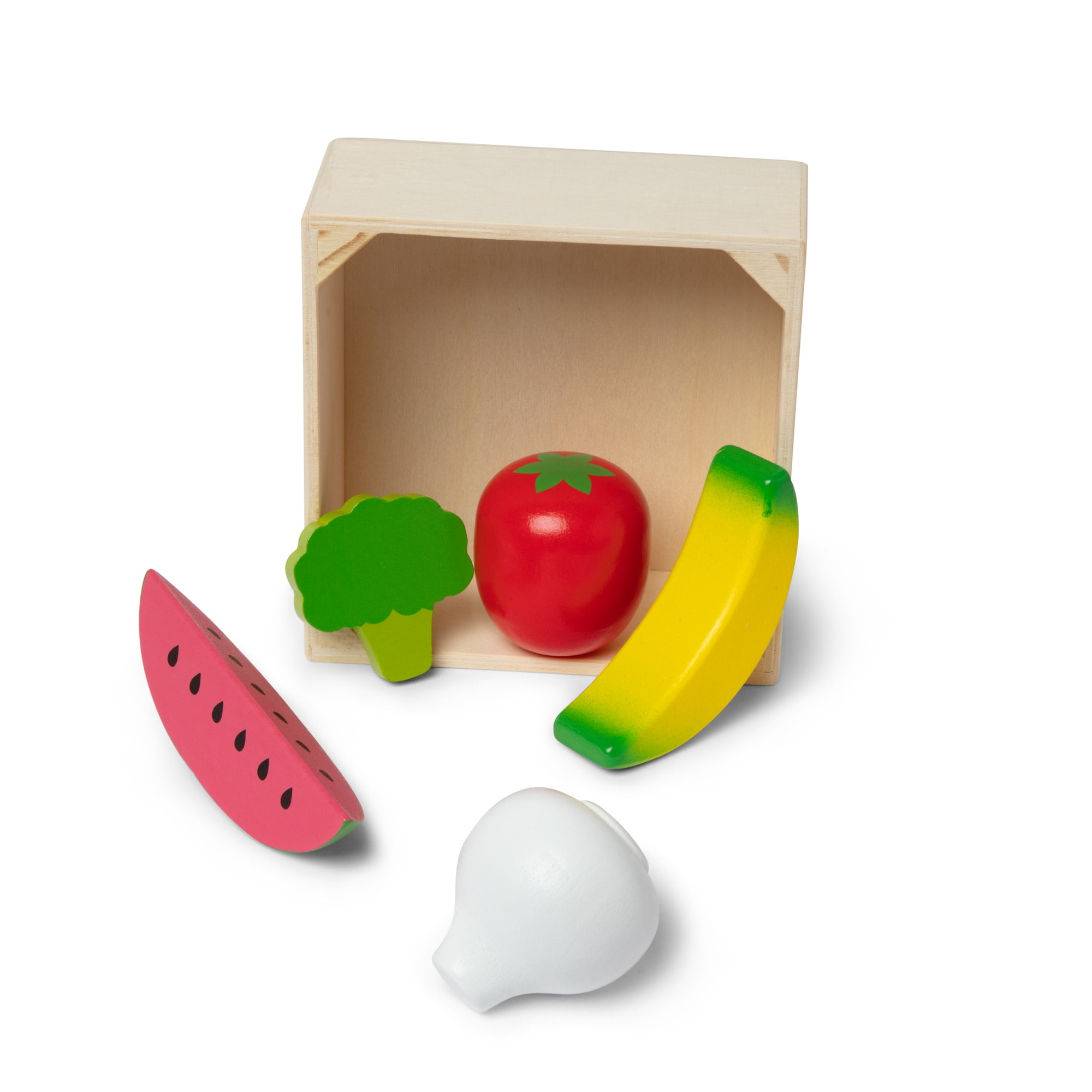 Melissa & Doug Food Groups Wooden Play Food Set with Crate Produce - FSC Certified