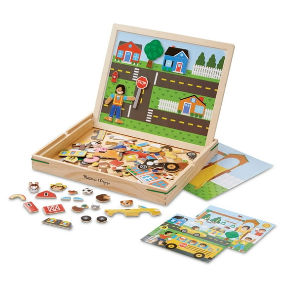 Melissa & Doug Wooden Magnetic Matching Picture Game With 119 Magnets and Scene Cards Wood