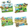 thumbnail image 1 of Melissa & Doug Wooden Peg Puzzle 4-Pack for Toddler and Preschool Boys and Girls – Vehicles, Farm, Safari, Pets, 1 of 5