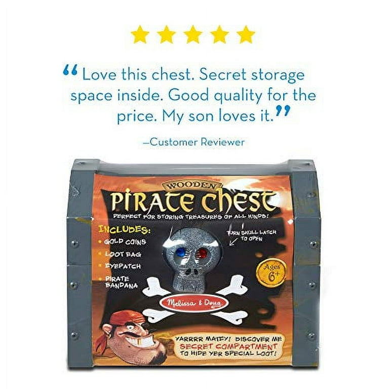 Melissa Doug Wooden Pirate Chest