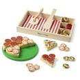 thumbnail interactive-video image 1 of Melissa & Doug Wooden Pizza Party Play Food Set with 36 Toppings for Toddlers Age 3+, 1 of 11