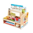 thumbnail interactive-video image 1 of Melissa & Doug Wooden Slice & Stack Sandwich Counter with Deli Slicer – 56-Pieces - FSC Certified, 1 of 11