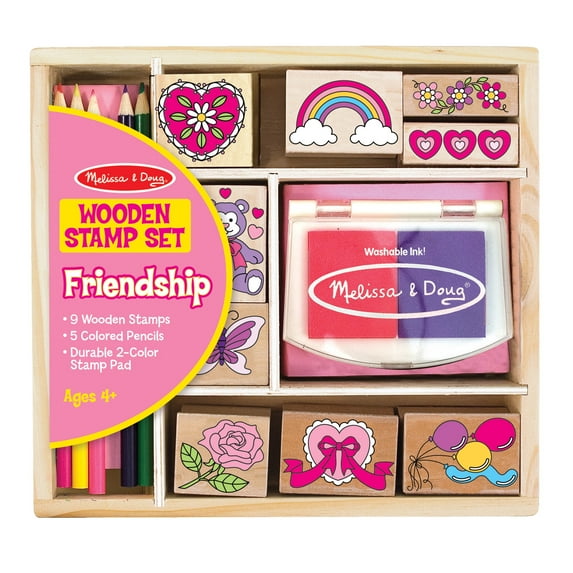 Melissa & Doug Wooden Stamp Set: Friendship