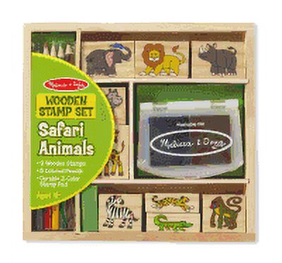 Melissa & Doug - Wooden Stamp Set - Safari Animals
