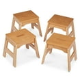 thumbnail image 1 of Melissa & Doug Wooden Stools – Set of 4 Stackable, Portable 11-Inch-Tall Stools (Natural), 1 of 4