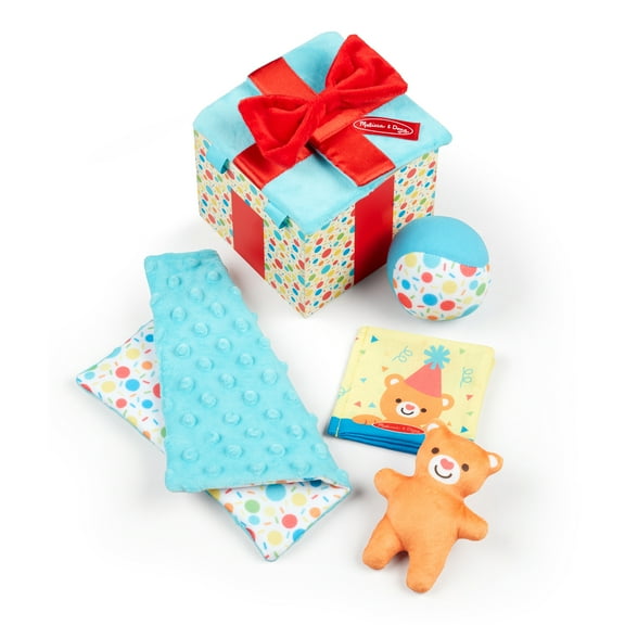 Melissa & Doug Wooden Surprise Gift Box Infant Toy (5 Pieces)