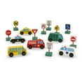 thumbnail image 1 of Melissa & Doug Wooden Vehicles and Traffic Signs With 6 Cars and 9 Signs, 1 of 9
