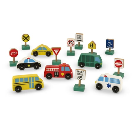 Melissa & Doug® Wooden Vehicles & Traffic Signs