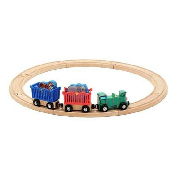 Melissa & Doug Zoo Animal Wooden Train Set (12+ pcs)