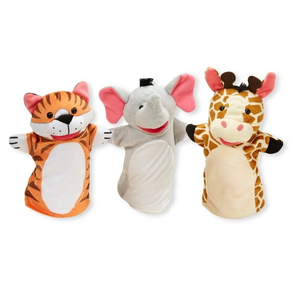Melissa & Doug Zoo Animals Hand Puppets - 3 Plush