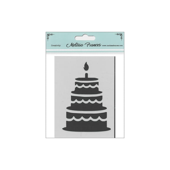 Melissa Frances Stencil 3x4" Birthday Cake