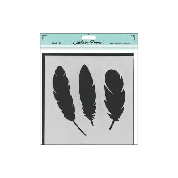 Melissa Frances Stencil 6x6" 3 Feathers