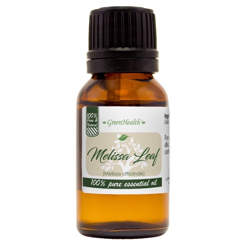 Melissa Leaf Essential Oil – 15 ml | Pure & Natural | Amber Glass Bottle w/ Euro Dropper | for Balms, Salves, Diffusing & Botanical DIY