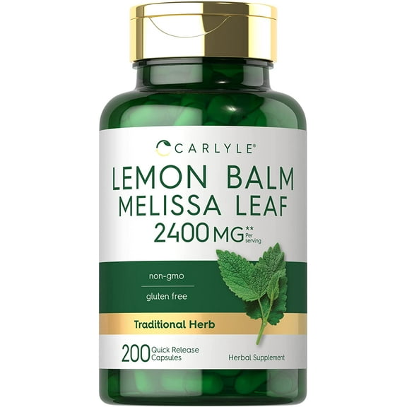 Melissa Lemon Balm 2400mg | 200 Capsules | Concentrated Extract for Men and Women | by Carlyle