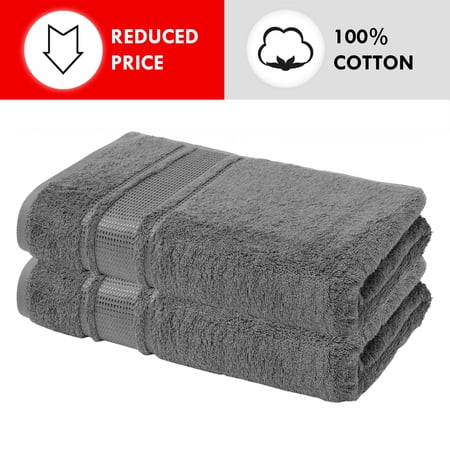 Melissa Linen, 2-Piece Hand Towels, Ultra Absorbent, Luxuries Towel Collection, Dark Grey