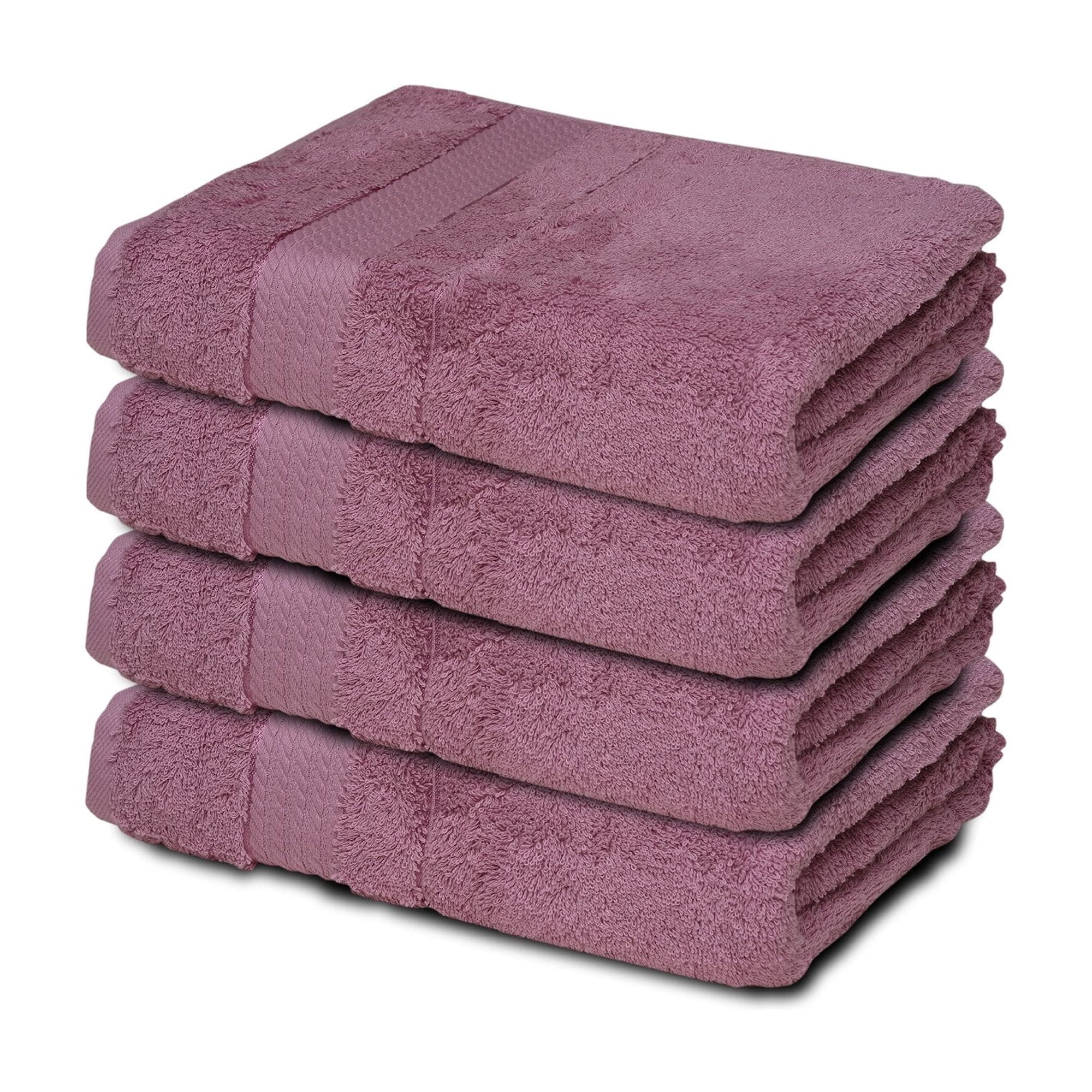 Melissa Linen 100% Turkish Cotton Hand Towels, 4-Pack, Lilac Purple, 550 GSM