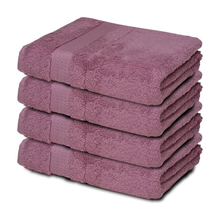Melissa Linen 100% Turkish Cotton Hand Towels, 4-Pack, Lilac Purple, 550 GSM