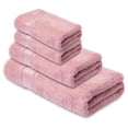 thumbnail image 1 of Melissa Linen, 4-Piece Bath Towel Sets, Bath Towel, Hand Towel, 2 Fingertips Towels, Absorbent and Soft, Dusty Pink, 1 of 9