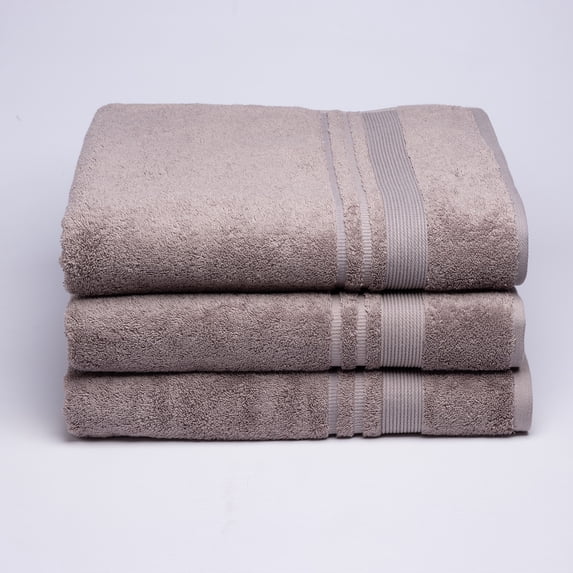 Melissa Linen Bath Sheet 100% Turkish Cotton 600 GSM 3 Piece Bath Sheet Set in Mocha