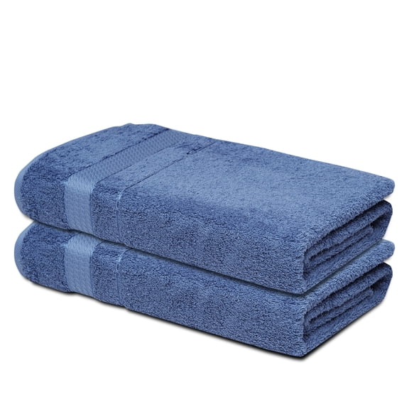 Melissa Linen, Bath Towel, 2-Piece Cotton Towels for Bathroom, Ultra Absorbent, Cobalt Blue