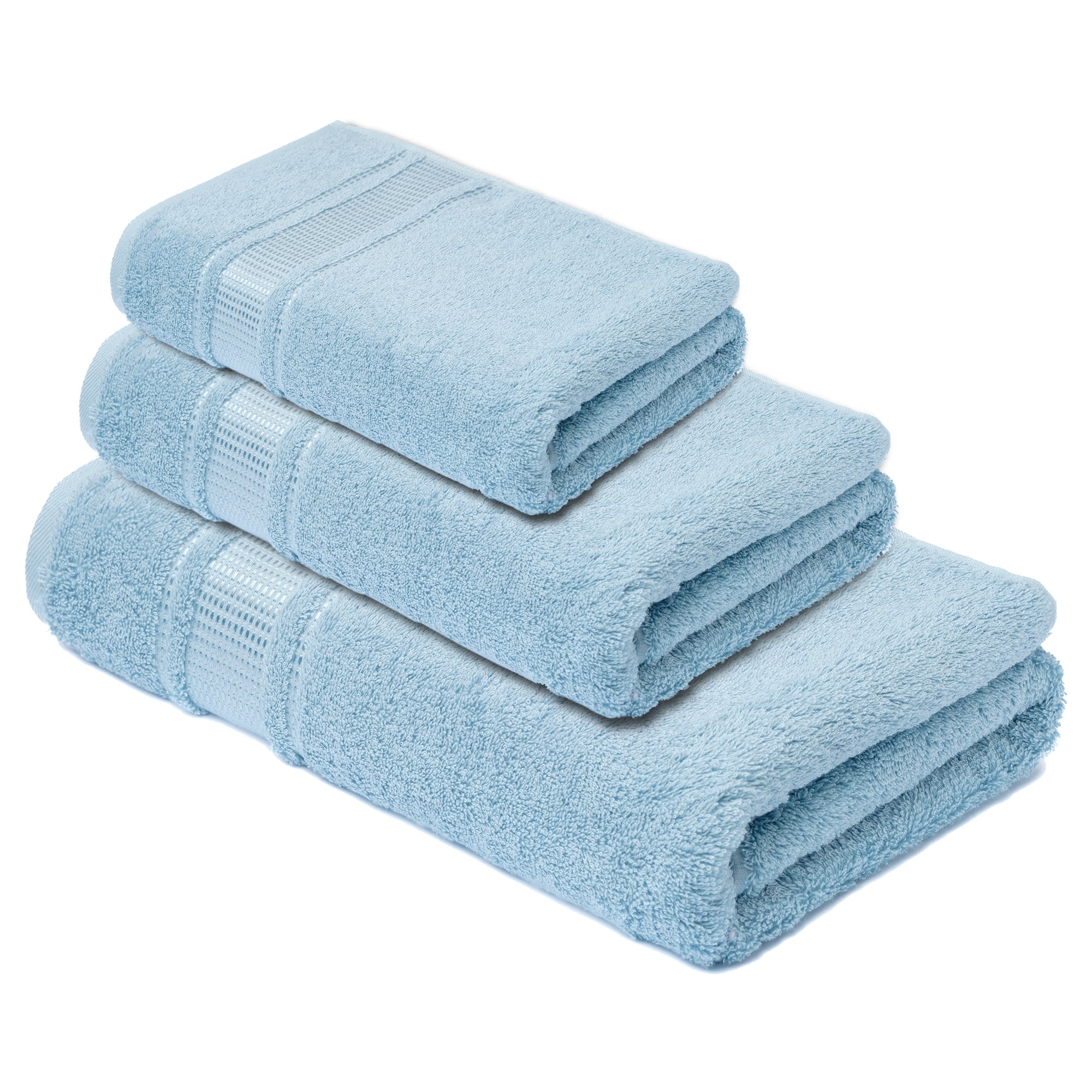 Melissa Linen Elegant Turkish Towels (Set of 3), Bath Towel, Hand Towel, Washcloth, Ocean Blue