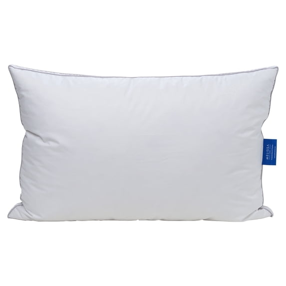 Melissa Linen Premium Goose Down Feather Pillow for Bed, Soft & Supportive, Standard Size, White