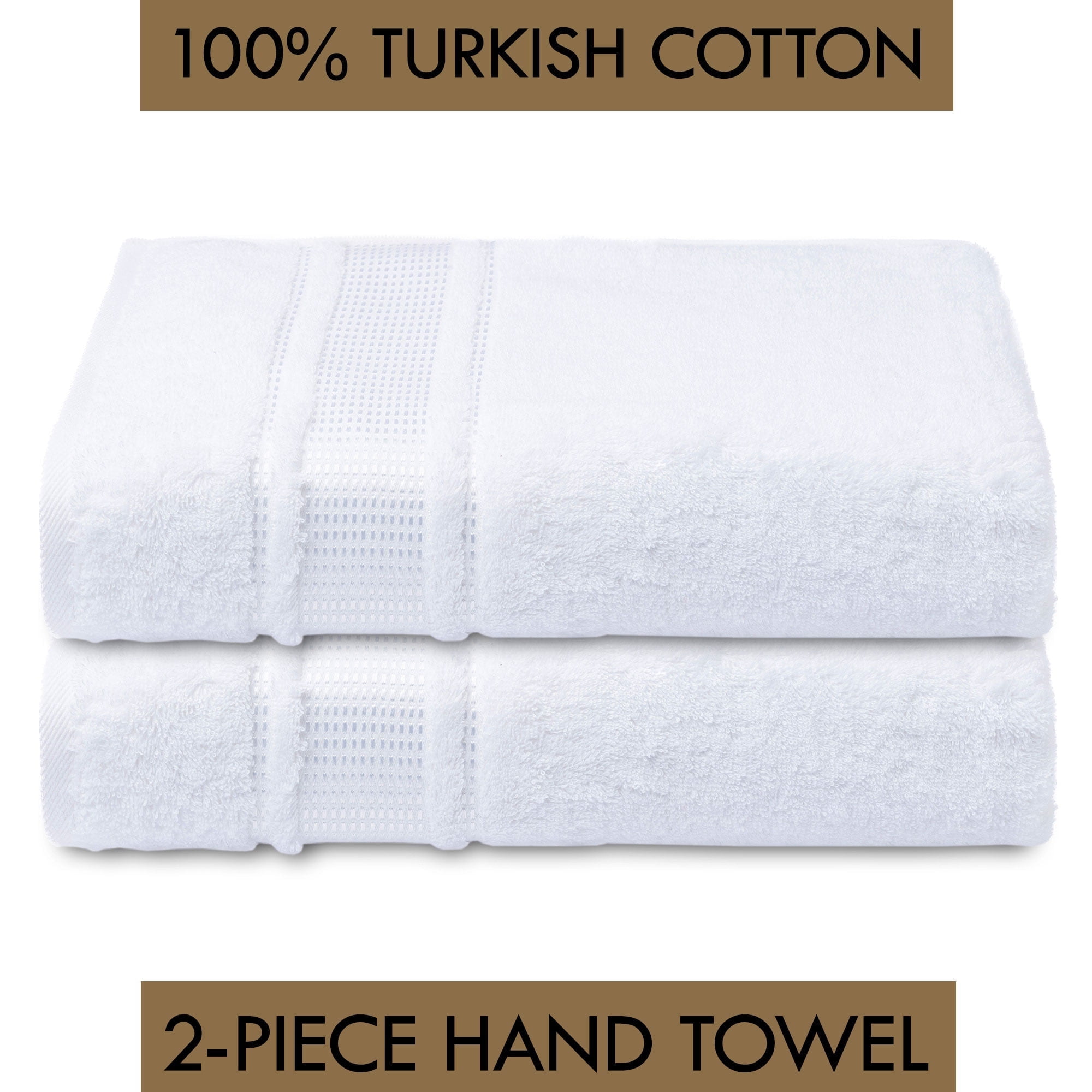 Melissa Linen 2 Count Hand Towels 20 x 35 inches  Face Towels for bathroom in White