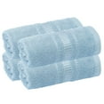 Melissa Linen Turkish Cotton Fingertip Towels for Adult, 12 x 18 in Ocean Blue (4 Piece