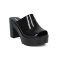 thumbnail image 1 of Melissa Mule Women PVC Jelly Peep Toe Platform Chunky Heel Mule HC24, 1 of 5