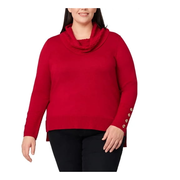 Melissa Paige Women's Ribbed-Hem Cowl-Neck Sweater Plus Size 2X