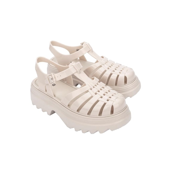 Melissa Possession Platform Jelly Sandals for Women â Classic Fisherman-Style Platform with Adjustable Ankle Strap, Lightweight EVA Sole, and Non- Traction
