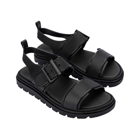 Melissa Shoes Connection Papete Sandal, 7, Black