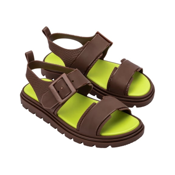 Melissa Shoes Connection Papete Sandal, 7, Brown