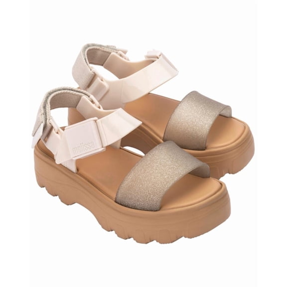 Melissa Shoes Kick Off Platform Shoe, 10, Beige