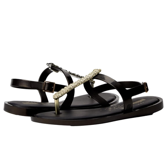 Melissa Shoes Slim Sandal II Black 32601-001 Women's Size 8