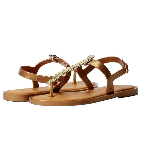 Melissa Shoes Slim Sandal II Gold 32601-710 Women's Size 8