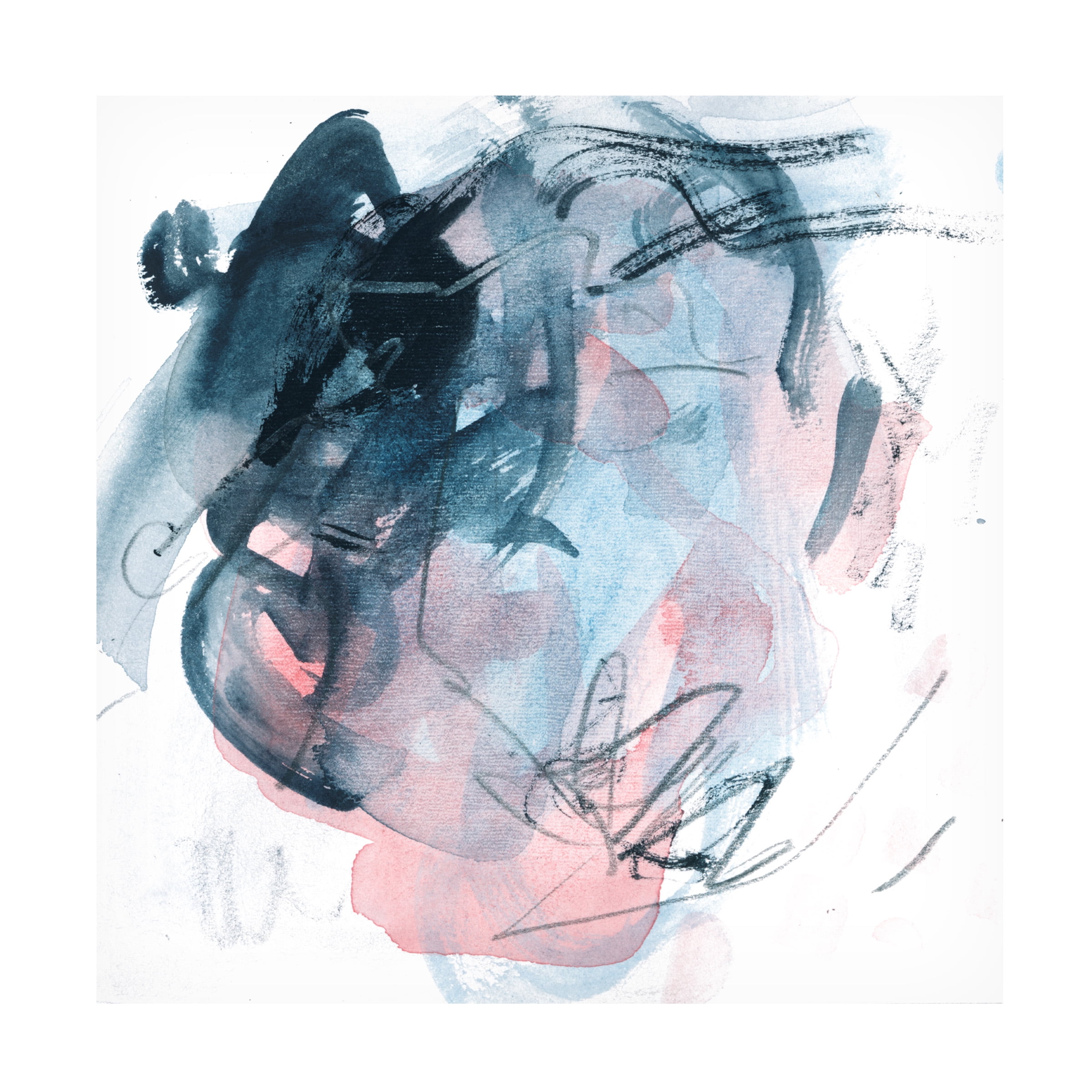 Melissa Wang Abstracted Blues IV Canvas Art in Blue and Teal
