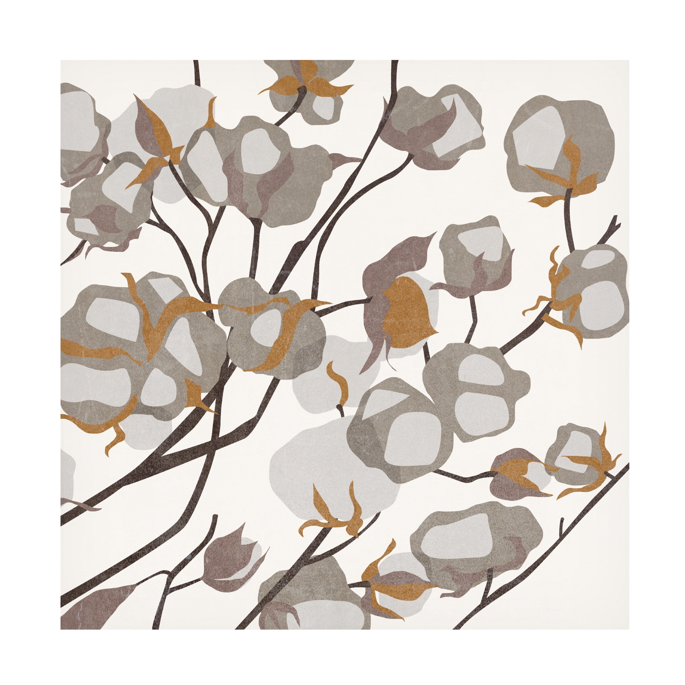 Melissa Wang Cotton Branch Illustration Canvas Art, 14" x 14"