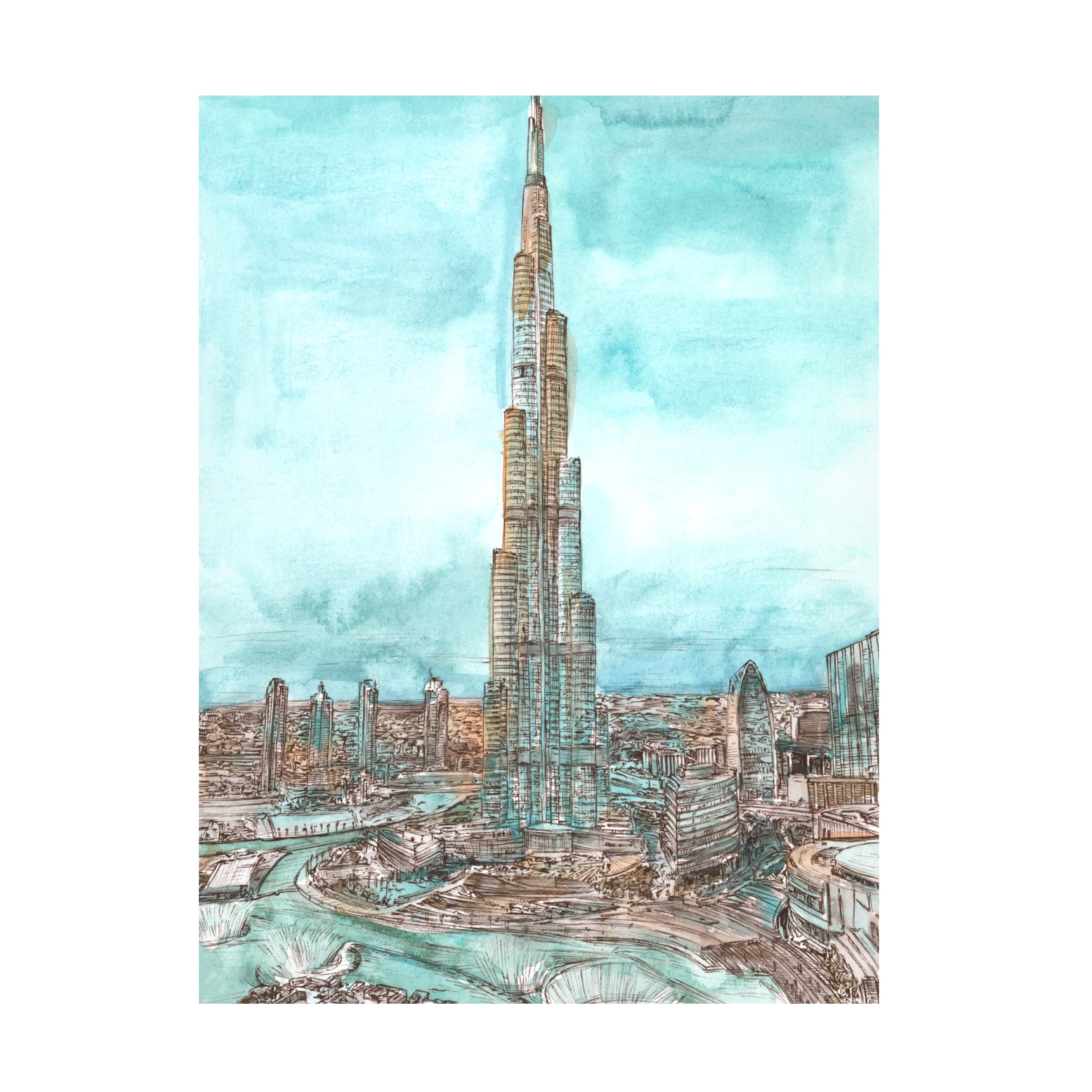 Melissa Wang 'Day Landing Dubai II' Canvas Art