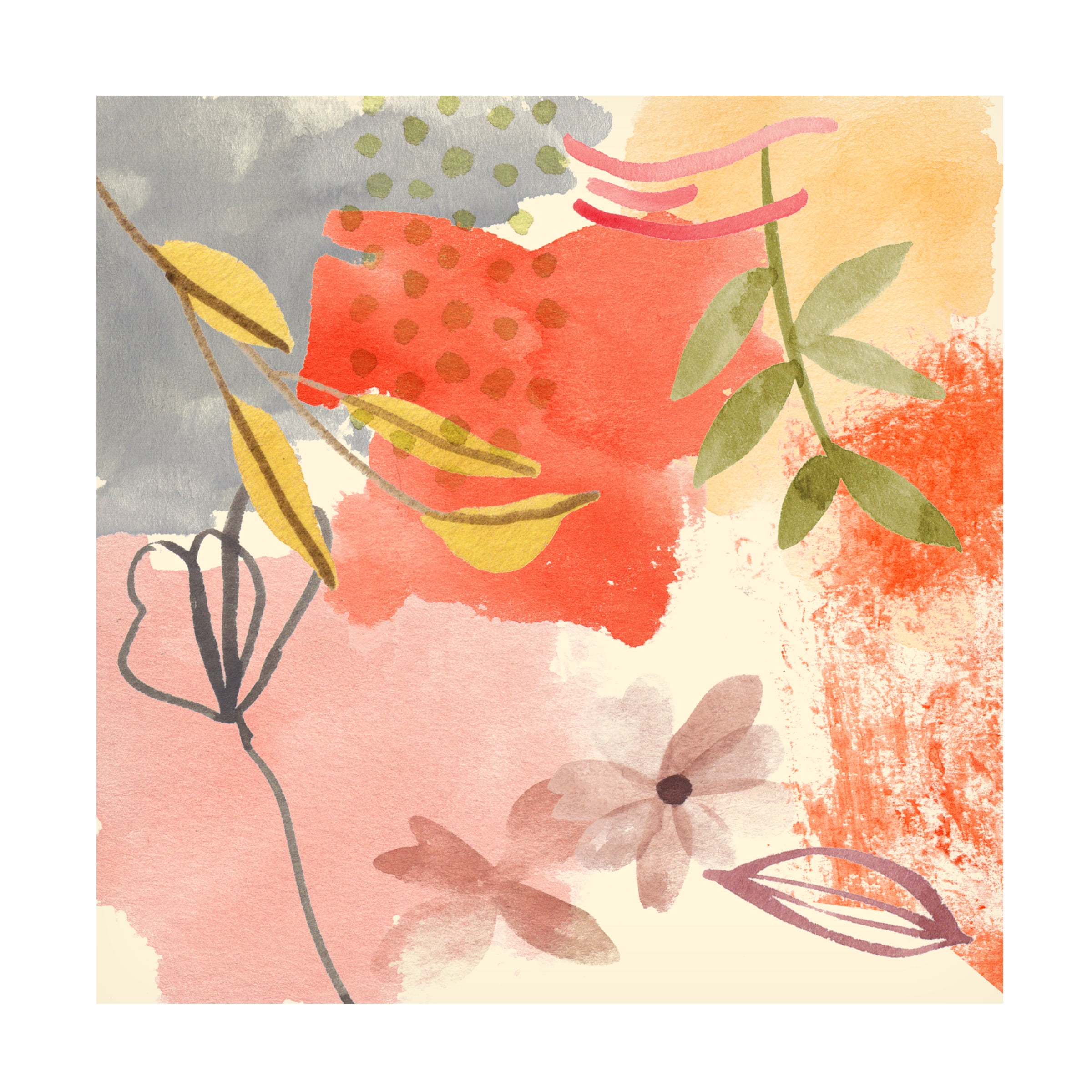 Melissa Wang Flower Shimmer II Abstract Canvas Art, 14" x 14"