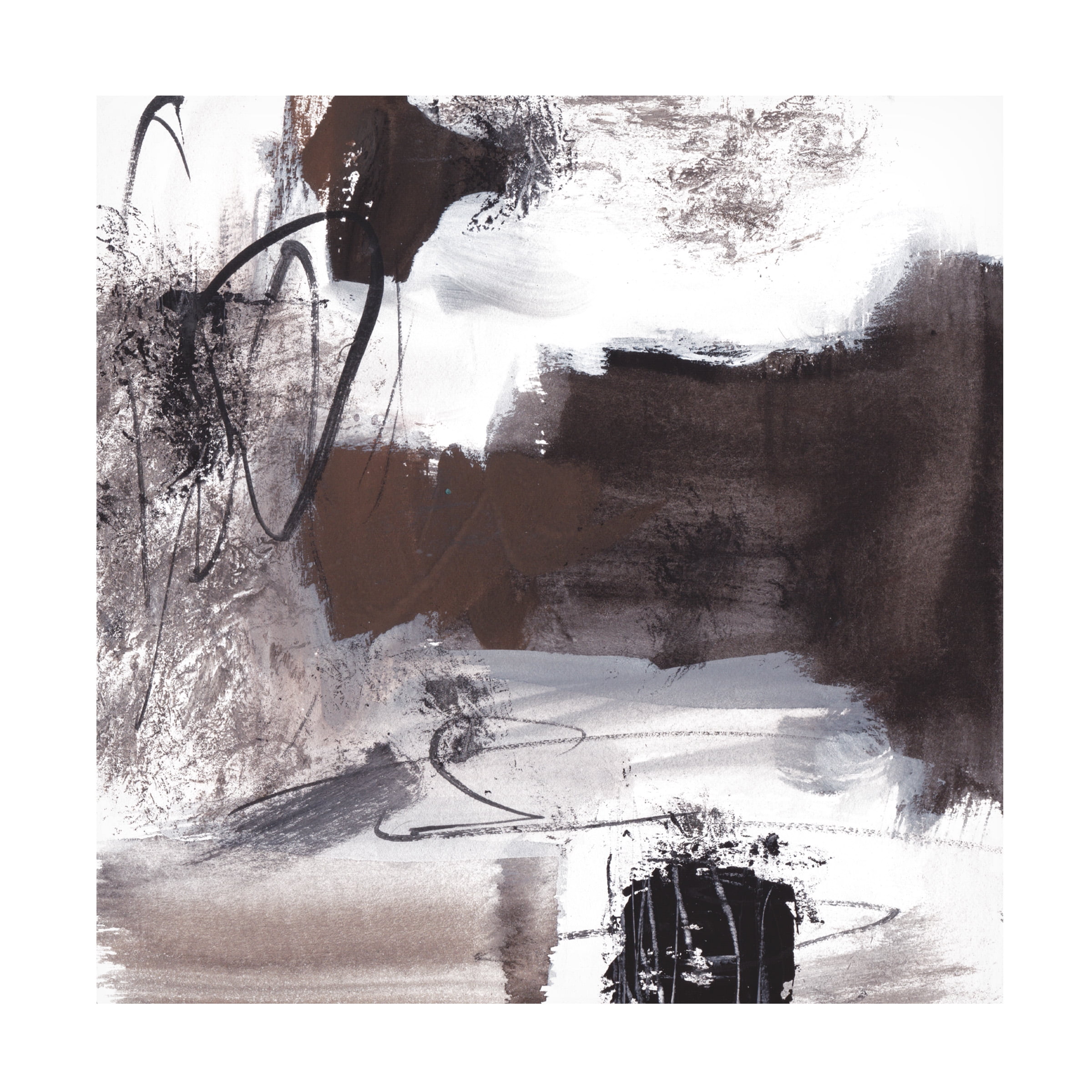 Melissa Wang Abstract White and Gray Canvas Art 14" x 14"