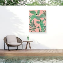 Melissa Wang 'Pink and Green Birds of Paradise I' Outdoor Canvas 32x22