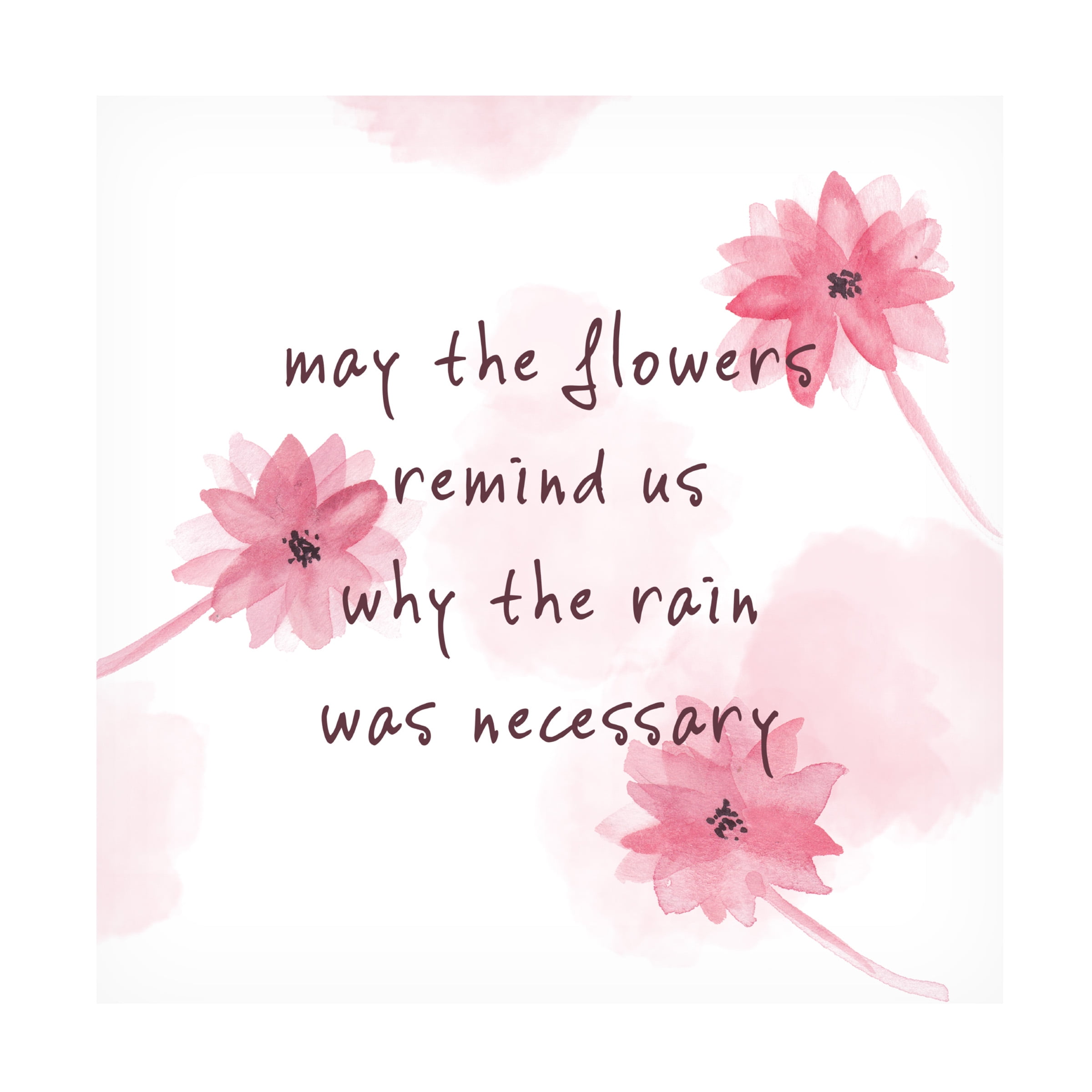 14" x 14" Pink Floral Motivational Quote Canvas Art