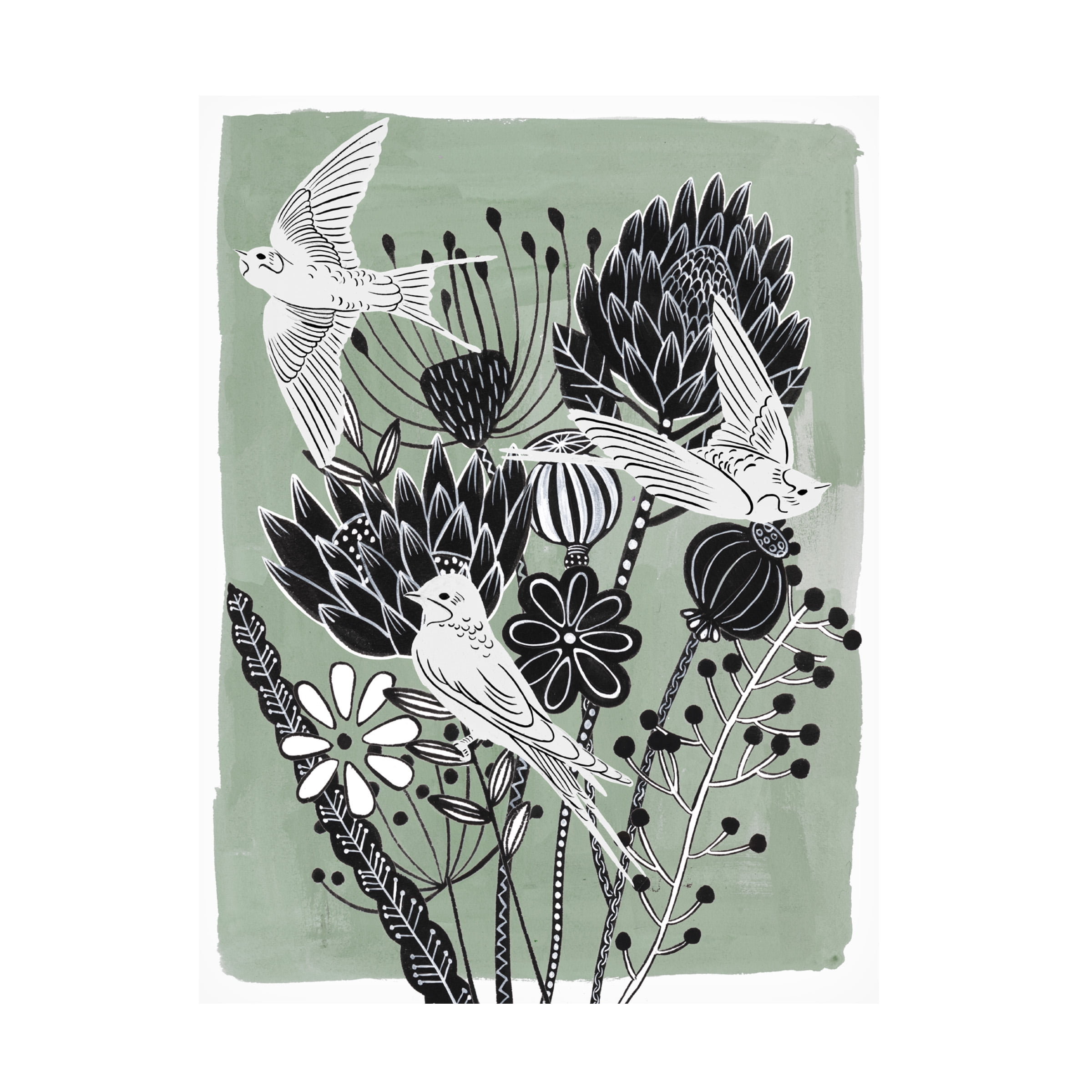 Melissa Wang 'Swallow Dance I' Canvas Art