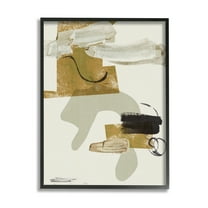 Melissa Wang Unique Curved Shape Abstraction 11" x 14" Framed Painting Art Prints, by Stupell Home Décor