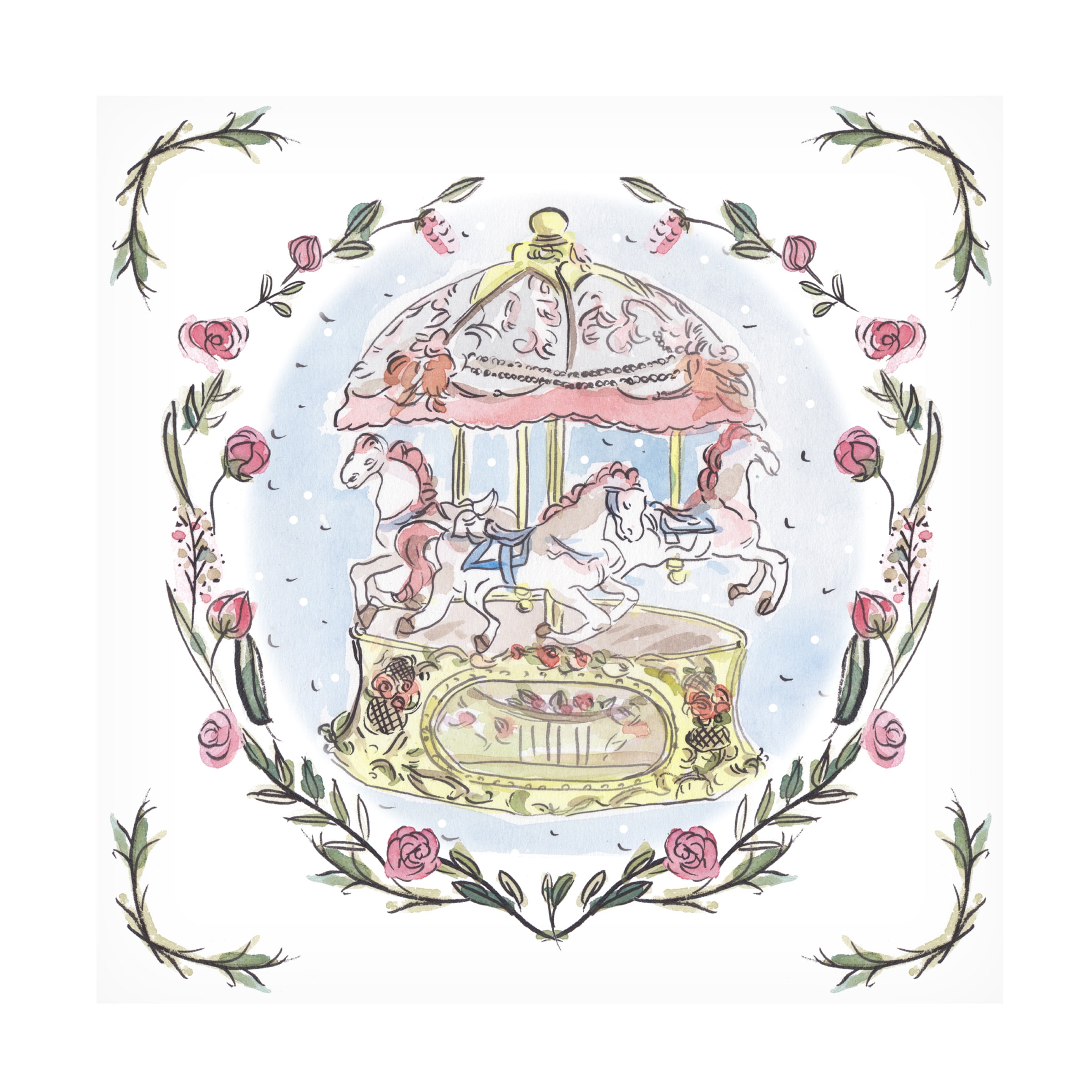 Melissa Wang 'Winter Carousel I' Canvas Art