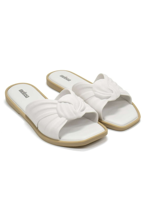 Women's Plush Sandals, Beige \ White,10 M US