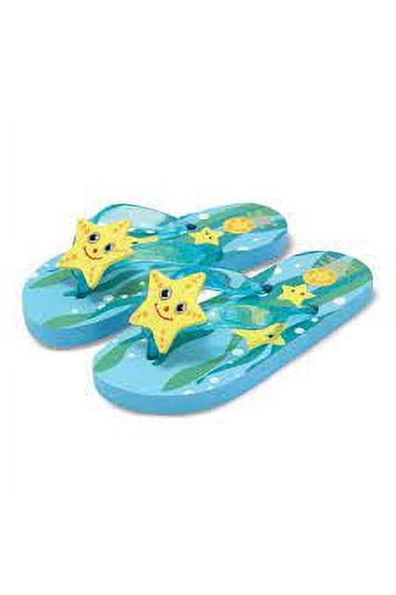 Melissa and Doug Sunny Patch Cinco Starfish Toddler Flip-Flops Size 8-9