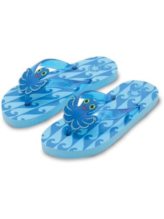 Melissa and Doug Sunny Patch Flex Octopus Toddler Kids Flip-Flops Size: 6 - 7