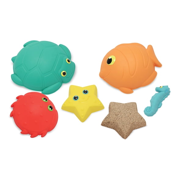 Melissa & Doug Sunny Patch Seaside Sidekicks Sand-Molding Set With 5 Animal Shapes